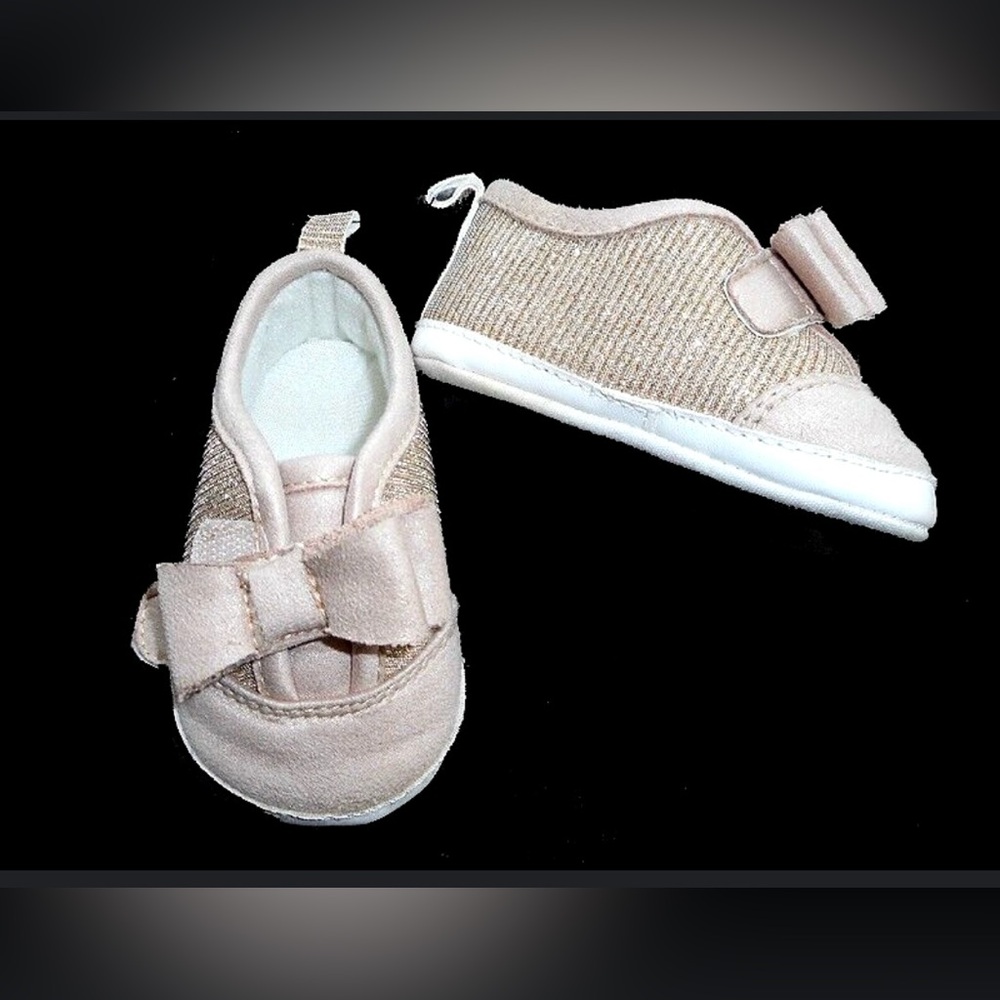 Carter's Gold and Pink Baby Walker Shoes